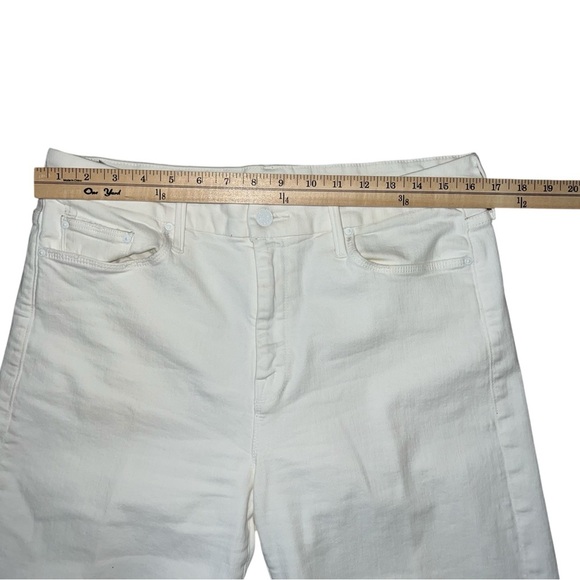 MOTHER White Flare Wide Leg Jeans with Frayed Hem - Picture 11 of 14